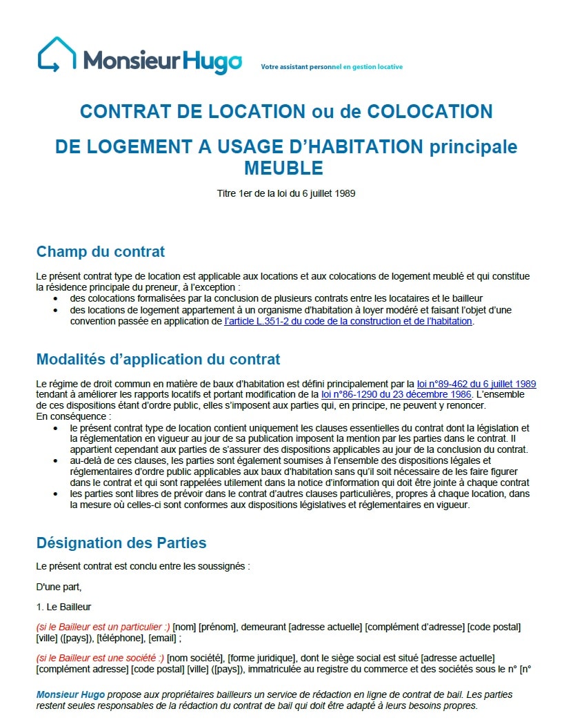 Télécharger Bail de location